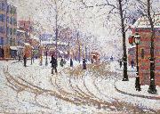 Paul Signac snow boulevard de clichy pa ris oil painting artist